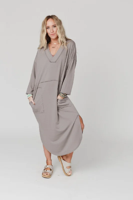 The Nest Meadow Long Sleeve Slit Maxi Dress - Coco